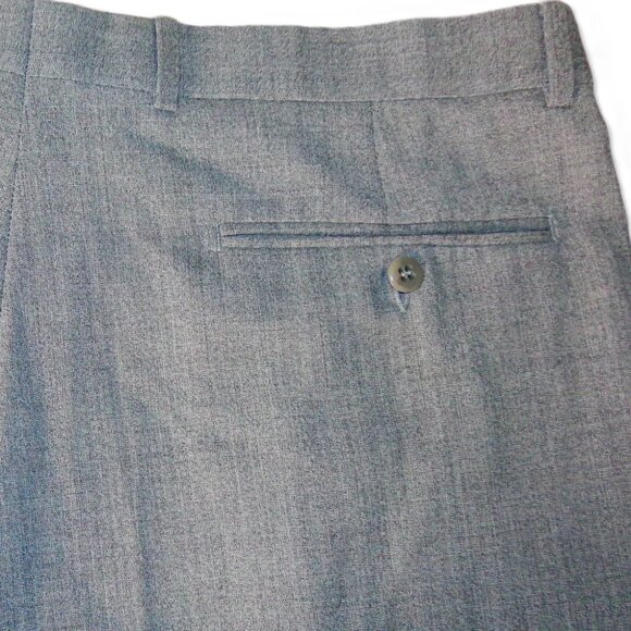 Zanella Men’s Wool Dress Pants 36x29.5 Medium Gray Heather Flat Front Trousers - Picture 1 of 3